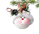 Sewing Gift Christmas Glass Ornament Spool Thread Scissors Black Handle Hand Painted Handmade Personalized W170 F 1336