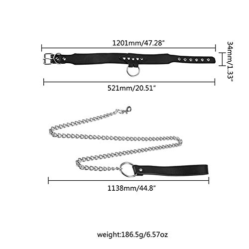 Mode vrouwen ketting ketting lederen ketting nek (zwart) - Afbeelding 3