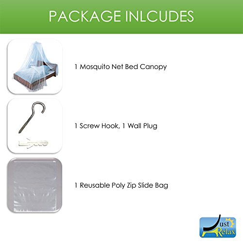 Just Relax Mosquito NET, Elegant Bed Canopy Set Including Full Hanging Kit, Ideal for Indoors or Outdoors, Intended for a for Covering Beds, Cribs, Hammocks (Beige, Queen/King) - Thumbnail 6