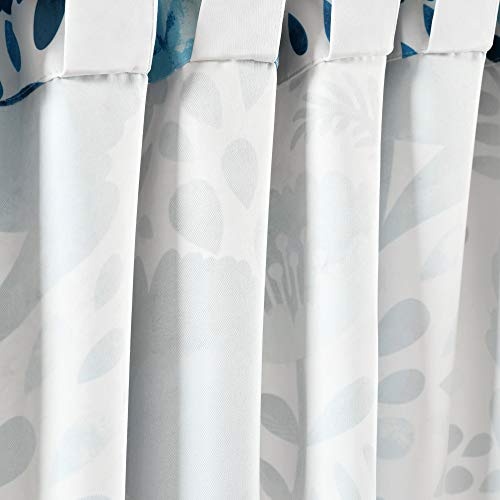 Lush Decor, Blue Poppy Garden Curtains Light Filtering Window Panel Set for Living Dining, Bedroom (Pair) 95” x 52" - Image 3