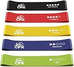CFX Resistance Bands, Exercise Bands Skin-Friendly with 5 Different Strength Levels - for Legs and Glutes, Arms, Pilates, Yoga