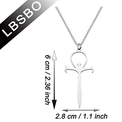 LBSBO Vampire Ankh Pendant Necklace Stainless Steel Vampire Cross Symbol Jewelry2