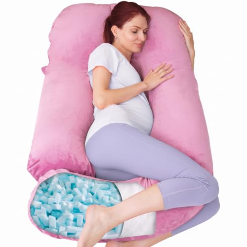 AMCATON 60 Inch Pregnancy Pillow for Sleeping (Purple- Memory Foam)