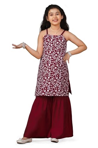 Image of Fashion Dream Girl's Silk Blend Salwar Suit|Kids Salwar Suit Set|Embroidered Suit for Girls|Girls Ethnic Set