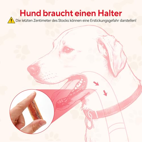LIFLIX 2 in 1 Hundespielzeug Intelligenz, Bully Stick Halter & Leckerli Spender Spielzeug, Verstellbarer Futterspielzeug für Kleine, Mittlere und Große Hunde gegen Verschlucken, Rot
