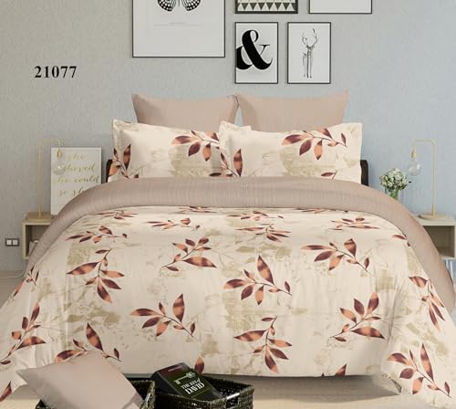 Image of Super Bedzz by Prihaal Decor Cotton Double Size Bedsheet with 2 Pillow Cover Size:108x108 (MEHRUN 3) bedsheet for Double Bed, Cotton Double bedsheet, Suitable for Bedroom, Gift Set