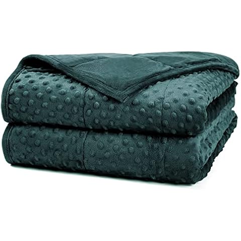 Alomidds Weighted Blanket (48"x72",20lbs Twin Size - Green), Weighted Blankets for Adults, Cooling Breathable Soft and Comfort Minky, Heavy Blanket Microfiber Material with Glass Beads Cover