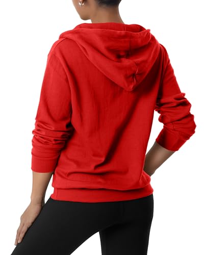 Image of GIVON Womens Casual Zip Up Hoodie Cotton Blend Soft Fabric Basic Layering Hooded Jacket with Kangaroo Pocket