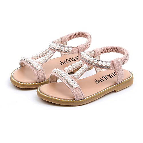 Little Girl Sandals Infant Single Girls Pearl Roman Baby Crystal Princess Kids Sandals Shoes Toddler Baby Shoes (Pink, 10 Little Kid)2