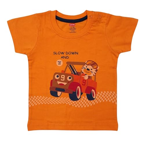 Image of LuvLap Baby Boys Regular Fit 100% Cotton Half Sleeves Boys T-Shirts Pack of 4