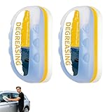 Multifunktionale Kfz ölfilm Reinigungsbürste,120mlx2 Oil Film Cleaning Brush,Autoglas-OLfilmreiniger Auto,Entfernen mühelos Ölfilme und Wasserflecken,Glasoberfläche sauber und ordentlich halten,Gelb