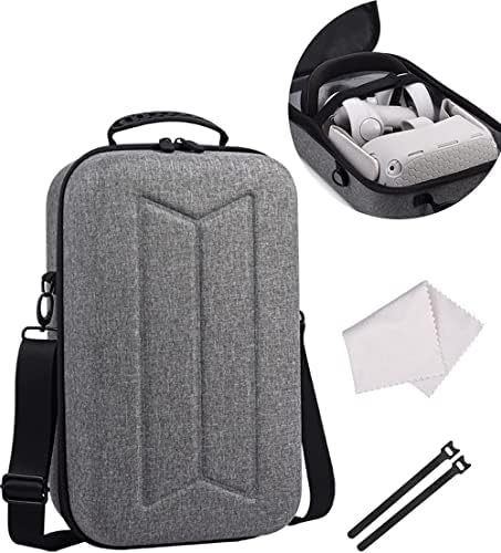 for Oculus Quest 2 Case, for AkoaDa Laborious Oculus Quest 2 Carrying Case for Oculus Quest 2 Elite Model VR Gaming Headset and Contact Controllers Equipment, Gray 1 Pcs