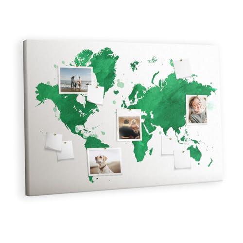 Planche liege 120x80 cm horizontal avec carte aquarelle verte pour affichage mural