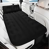 NBVNBV ハイエース 車中泊 マット 200系に適用 車載 エアーベッド 約10CM厚さ【自動膨張と収縮 車中泊 マットレス】HAICE H200 車内ベッド 後部座席クッション 防災用 エアーベッド 折りたたみ式 電気ポンプ と収納袋付き 仮眠 キャンプ 旅行用 室内 屋外用 軽自動車 SUV MPV 対応, ブラック-ポリエステルポンジー生地