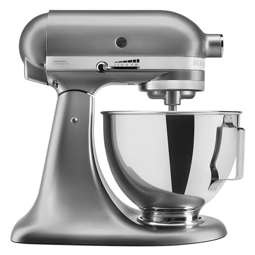 KitchenAid 5KSM95PSECU Keukenmachine, 4,3 liter, spatbescherming, 275 watt, platte menghaak, kneedhaak en garde, zilver [energieklasse A]