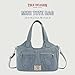 True Religion Women's Satchel Bag, Crossbody Purse Handbag with Horseshoe Logo Stitching, Denim