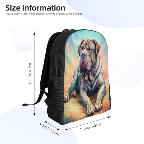 Comfort Fit Unisex Wrinkles Canine Relax Backpack Durable for Daily Commute & Travel Adventures 16 Inch4