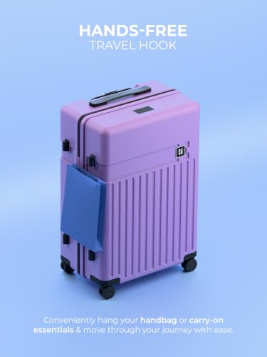 Image of EUME Classic Check-in Large 75 Cm Luggage Trolley Bags for Travel, Violet Ash | Polycarbonate (PC) 8 Hinomoto Wheels Suitcase | Trolley Bag Large Size