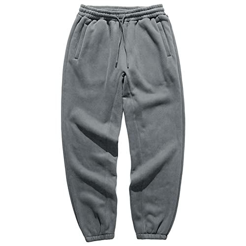Maiyifu-GJ Men Basic Lightweight Fleece Jogger Loose Drawstring Waistband Sweatpants Athletic Workout Running Track Pants (Grey,XX-Large)