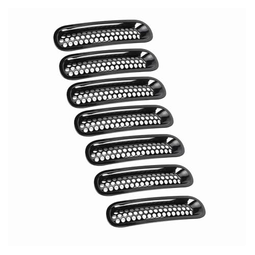 Parrilla delantera negra de 7 piezas para parachoques de Jeep Wrangler JK 5