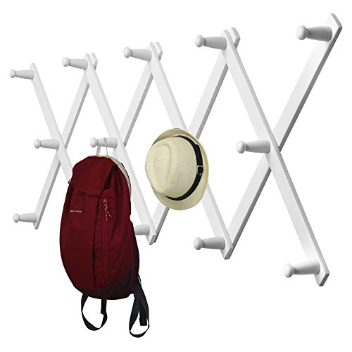 WEBI Accordion Wall Hanger,Expandable Wooden Hat Rack for Wall Mounted
