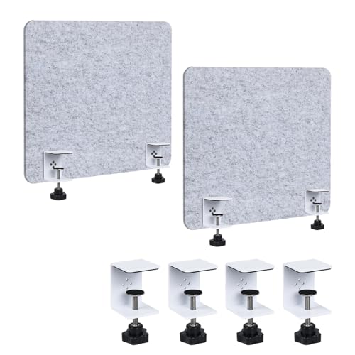Séparateur de bureau acoustique absorbant le bruit pour open space, écran isolant à pince