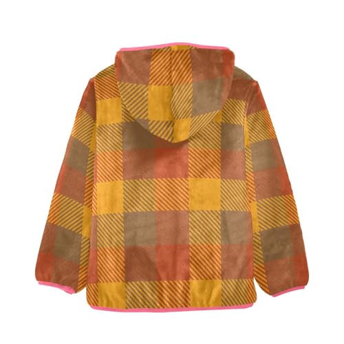 GuoChe Tartan Fall Plaid Orange Boy Fleece Jacket2