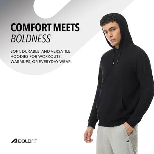 Image of Boldfit Hoodies for Man Hooded Sweatshirt for Man Solid Hoodie for Men Stylish Huddy for Men Regular Fit Sweatshirts for Boys with Hoodie Mens Hooded Sweatshirt with Pockets
