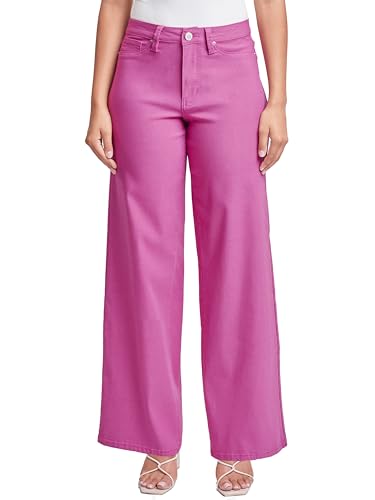 YMI Women's Hyperstretch Forever Color High Rise Wide Leg Pants