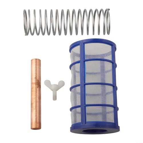ComfyHarbor Kit de repuesto de ionizador solar para piscina, varilla de ánodo de cobre de 105 mm, tratamiento de agua sin químicos para piscinas/spas, incluye resorte/filtro/perilla (juego de 4 piezas
