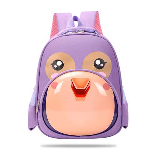 Image of Bembika School Bag The Perfect Children Backpack and School Bags for Kids Compact Stylish Backpack for Kids Exceptional-Quality Kids Kindergarten Backpack and Travel Backpack- (Penguin|Purple)