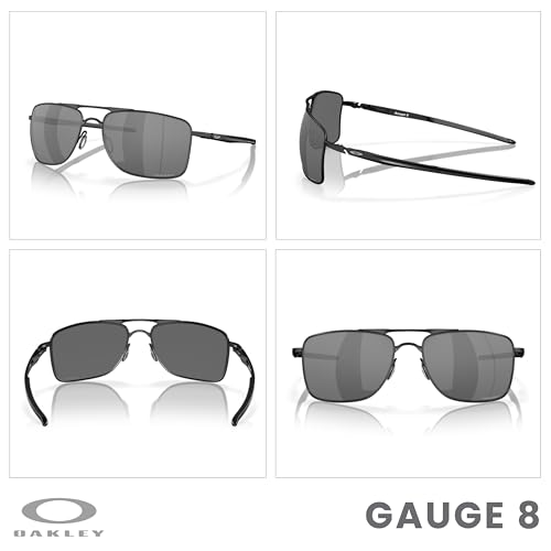 OAKLEY Gauge 8 OO4124 Rectangle Sunglasses for Men+ Bundle Accessory Leash Kit, Microfiber Pouch3