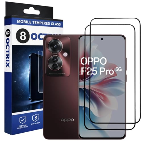 Image of Military-Grade Tempered Glass for Oppo F25 Pro /Reno 8 Pro /Poco X6 5G / Reno 8 Pro Plus with Edge to Edge Coverage - Case Friendly, Anti-Scratch & Bubble-Free Installation Kit (Pack Of 2)