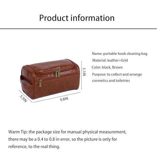 MMSEKT-Personalized-Leather-Toiletry-Bag-for-MenHusband-Boyfriend-Dad-Large-Capacity-PU-Leather-Travel-DoppFathers-DayAnniversaryWedding-Groomsmen-Gifts-Brown-PGB-01