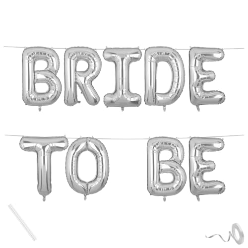 Image of Bride To Be Banner Silver for Wedding Home Girls Foil Balloon Decoration Decor Celebration Silveren
