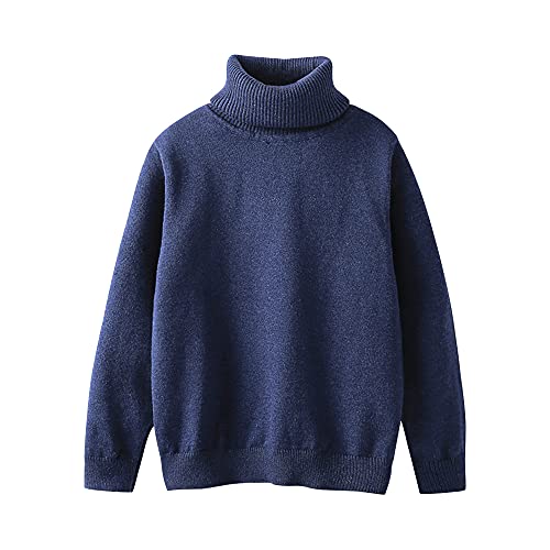 Phorecys Boys Girls Turtleneck Sweaters Pullover Knitted Long Sleeve Solid Color Kids Winter Tops Clothes