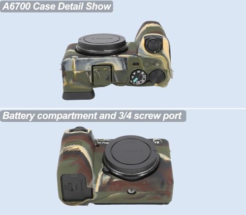 Funda de silicona para cámara Sony Alpha 6700 camuflaje miniatura 5