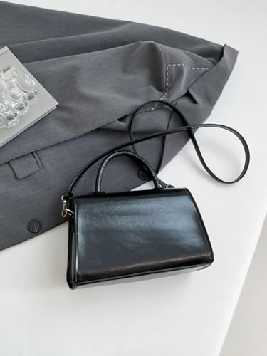 MakeMeChic Women's PU Leather Crossbody Bag Top Handle Shoulder Handbag with Adjustable Strap2