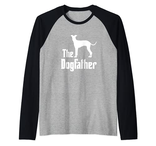 The Dogfather - funny dog gift, funny Italian Greyhound Raglan Baseball Tee, Black