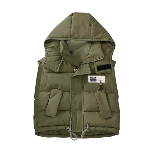 Kids Girls Boys Puffer Vest Sleeveless Waterproof Hooded Down Jackets Lightweight Thick Warm Zip Quilted Gilet