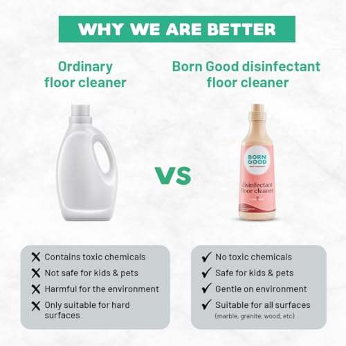 Image of Born Good Plant Based Turkish Applewood Fragrance Disinfectant Liquid Floor and Surface Cleaner, Biodegradable, Non-Toxic And Eco-Friendly - 950ml (Pack of 1)