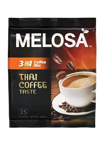 Image of Melosa 3-in-1 Thai Coffee Mix - Instant Coffee Powder with Creamer & Sugar - Authentic Thai Coffee Taste - (25 Sachets Per Pack)