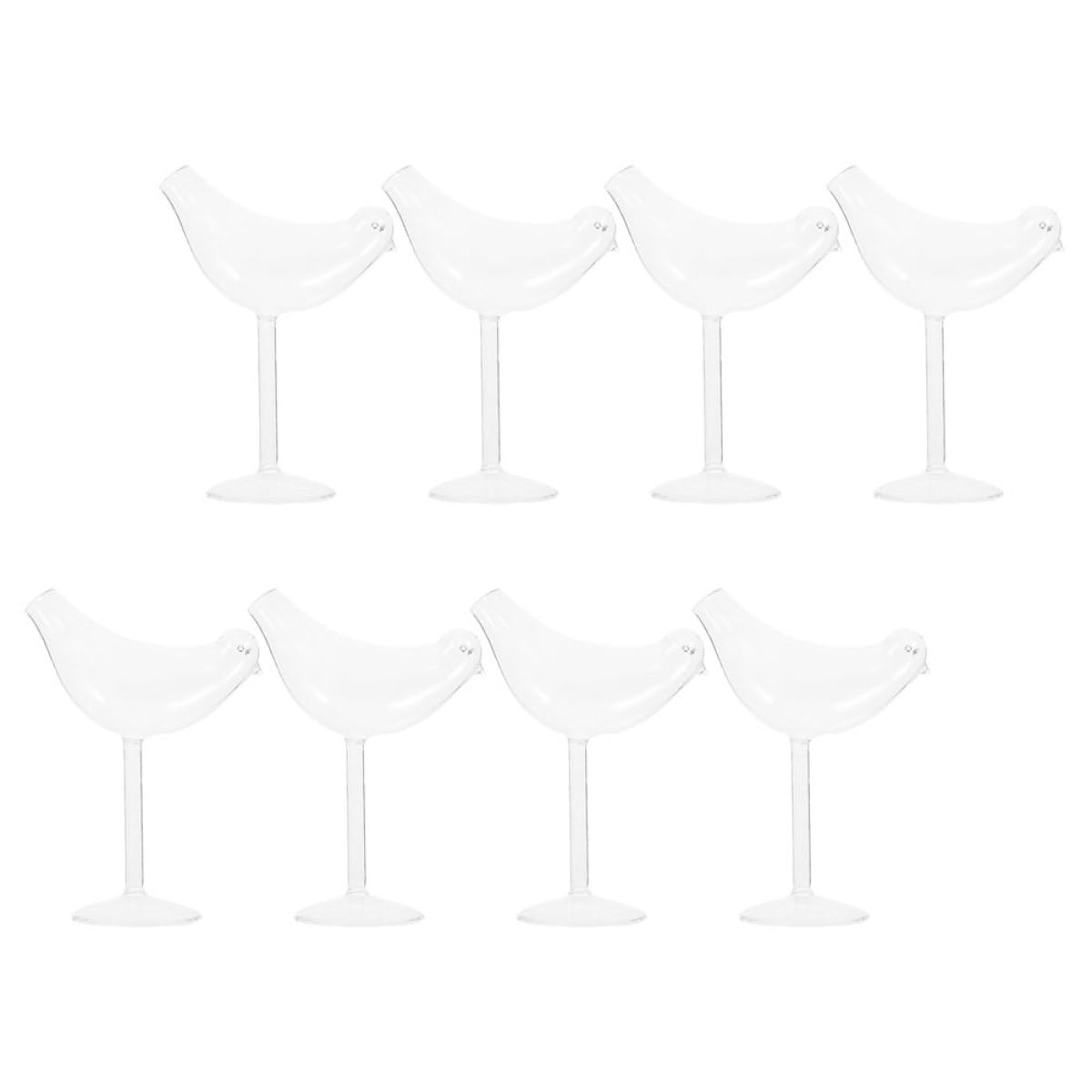 8stücke Teiliges Vogelglas in Goblet form aus Hochwertigem Glas Geeignet für Zuhause Bar Party Hotel Stilvolle Trinkgläser für Wein Brandy und Cocktails