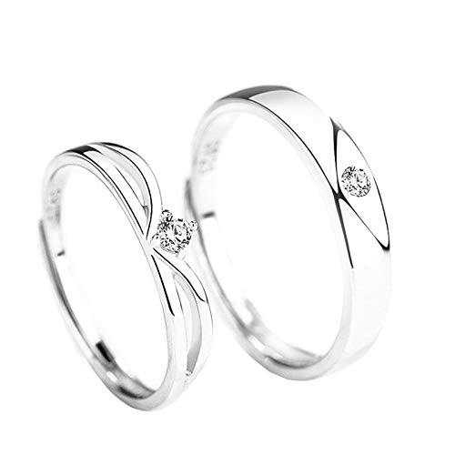 Bague couronne polie réglable couple le cadeau de fiançailles idéal
