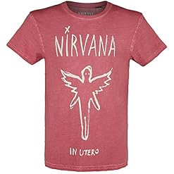Nirvana in Utero Homme T-Shirt Manches Courtes Rouge Regular/Coupe Standard - Les Beatles, Paul McCartney, John Lennon, RIngo Starr, George Harrison