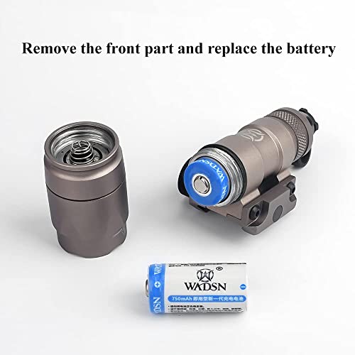 SBGJMY M300A Tactical Torch Flashlight,600 Lumens LED Hunting Torch with Dual Function Pressure Switch,Tactical Scout Light with Quick Release Mount for 20mm Picatinny Rail System (Tan) - Image 4