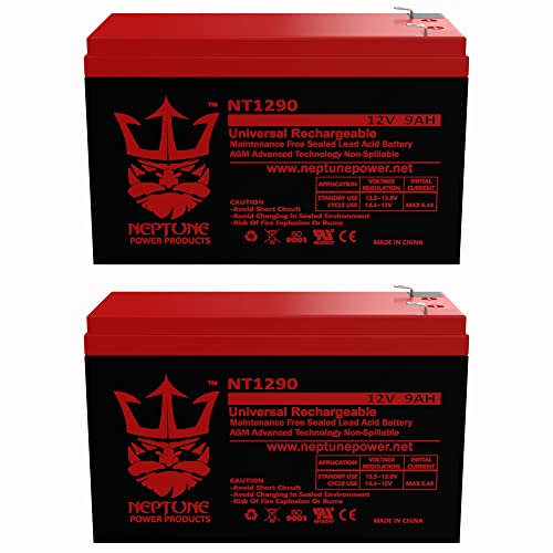Neptune Replacement Razor MX350/ZR350 Version 33-36+ Battery Upgrade 12V 9AH - 2 Pack