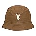 Mens Bucket Hat Animal Buckin Embroidered Washed Cotton Classic Bucket Hat (Khaki,7 1/2)