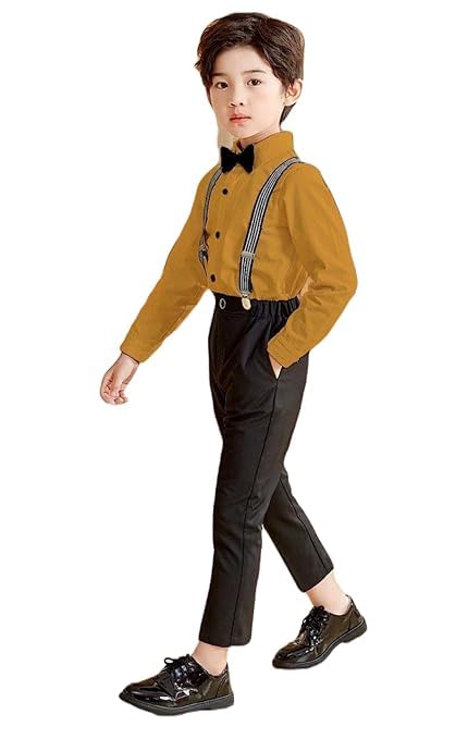 SRJMH Clothing Set For Kids Baby Boy Cotton Shirt With Dungaree Romper For Boys