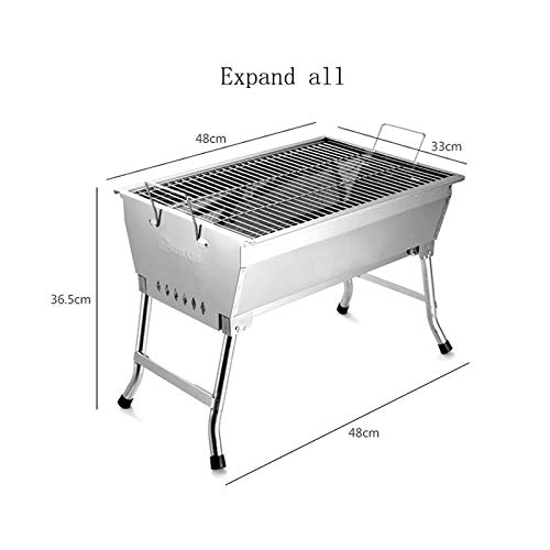 Supporto per barbecue, Griglia for barbecue for esterno in acciaio inossidabile a carbone portatile for Pieghevole for la casa BBQ Forno a Stufa for carne